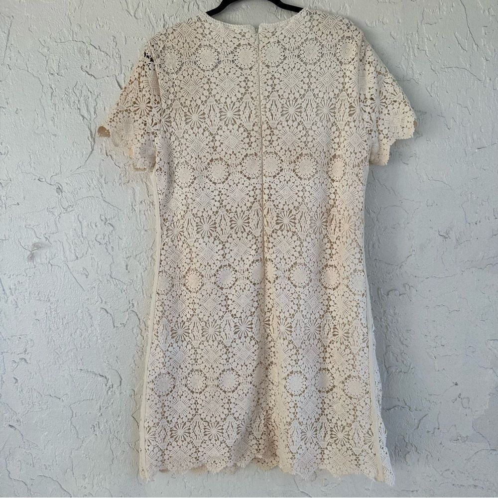 TORY BURCH Trixy Dress Women’s Large Crochet Lace Cream - Picture 6 of 10